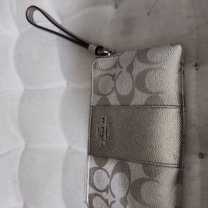 Coach Metallic Silver Wristlet
